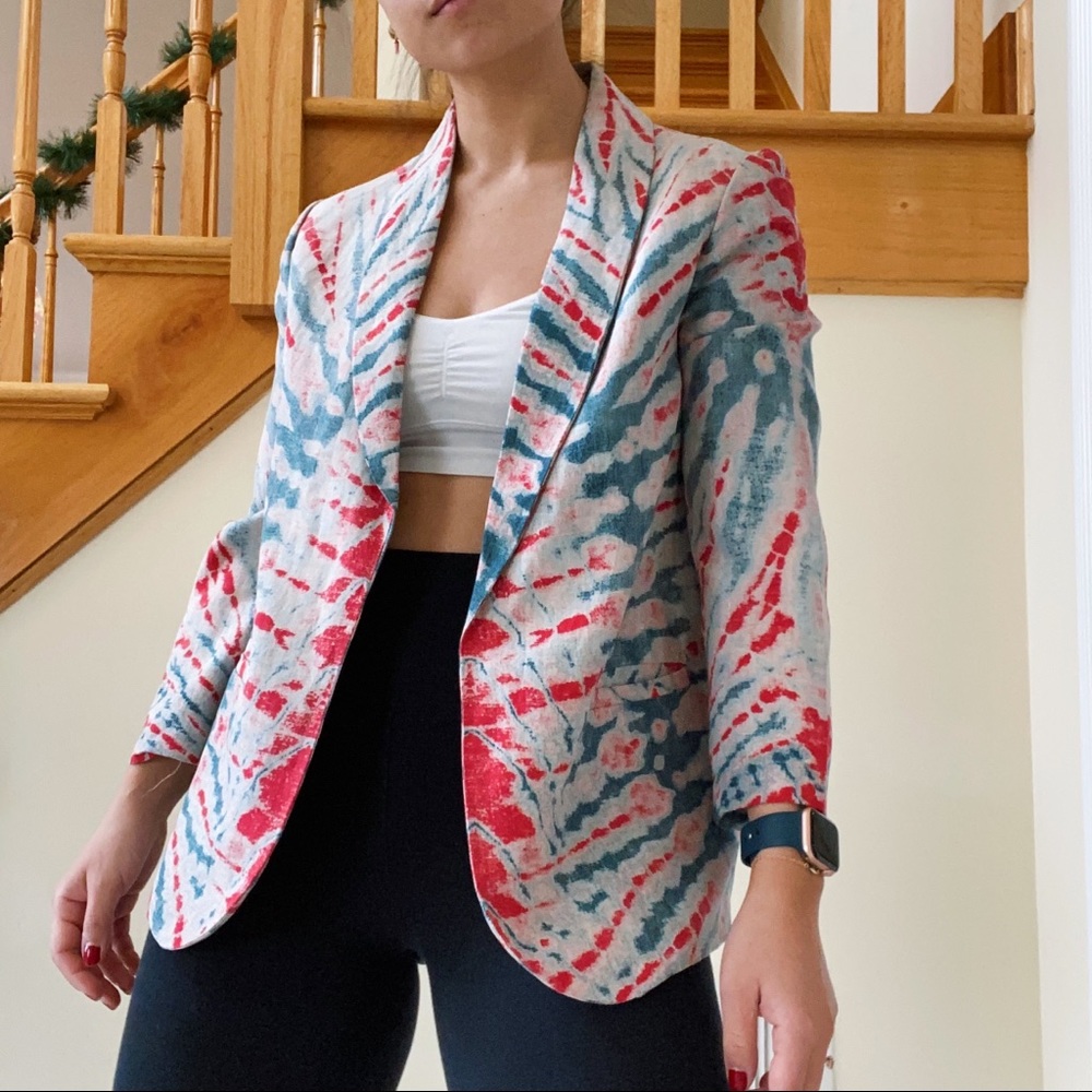 Tie Dye Linen Blazer
